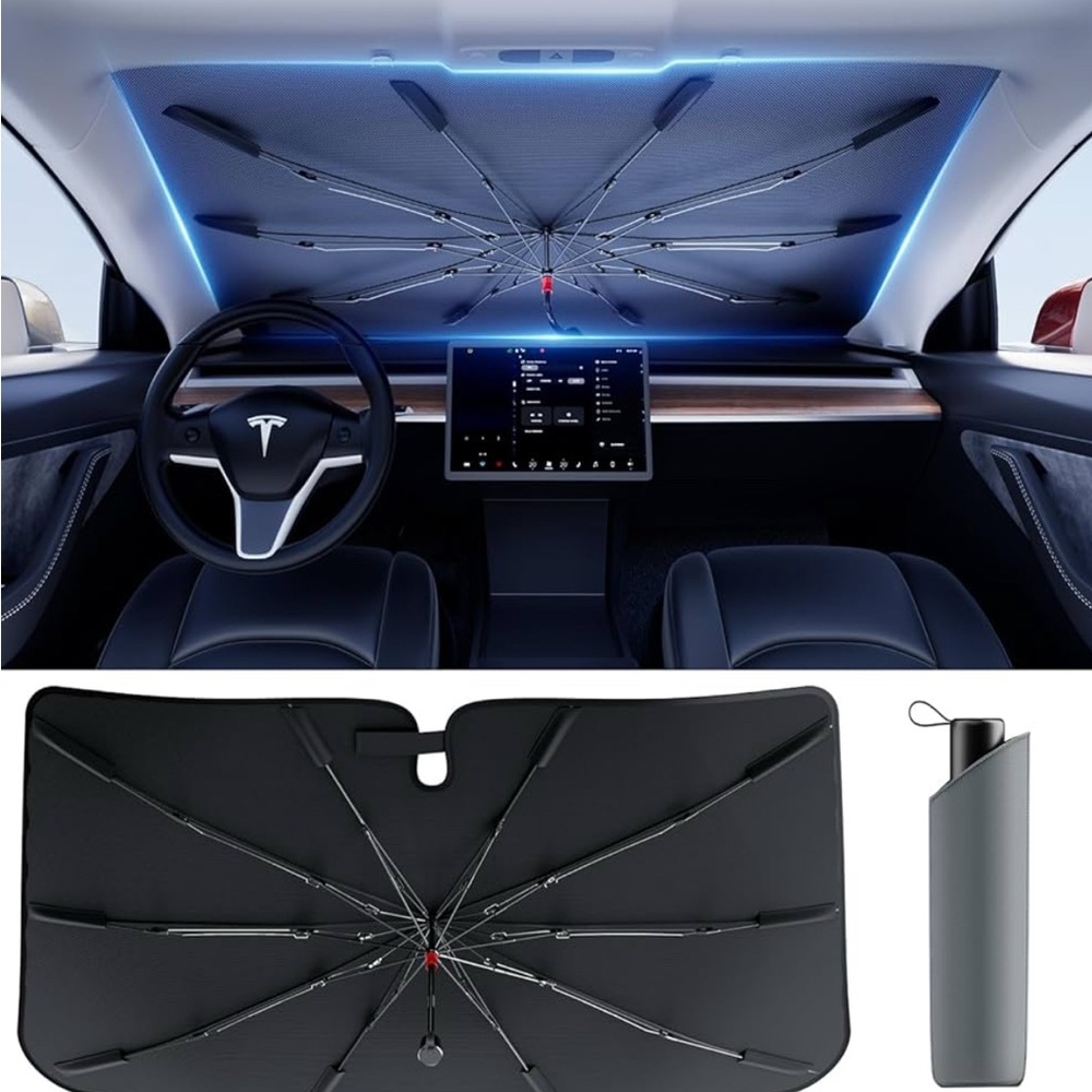 Upgrade] DMJN Umbrella Windshield Sun Shade, [Nano-Ice-Crystal Coatings]